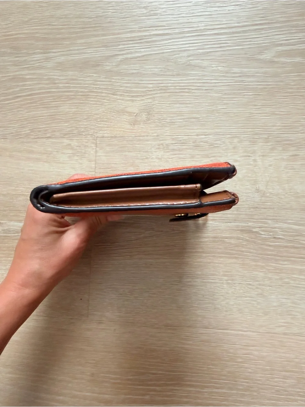 NWOT Michael Kors Adele Double Zip Smartphone Wallet Logo Stripe Red Brown